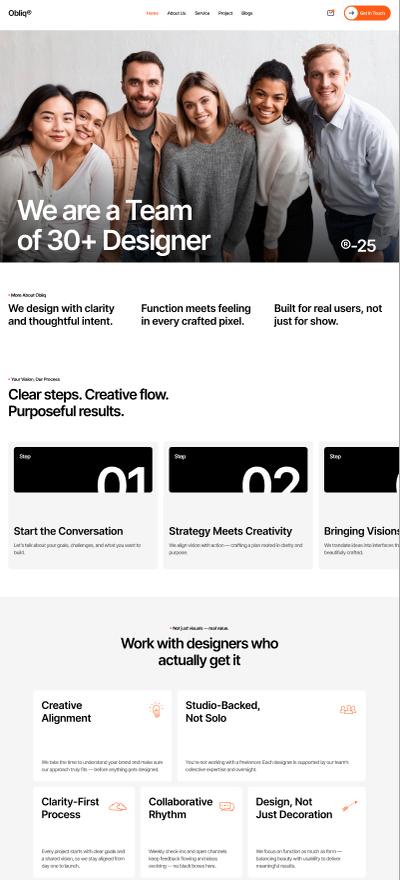 Obliq About page design