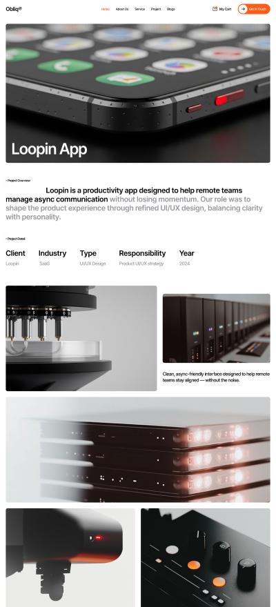 Obliq Project Details page design
