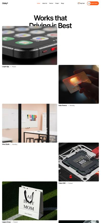 Obliq Project page design